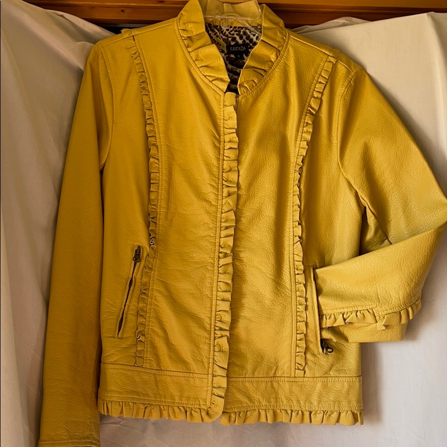 Leather Ruffled Jacket
